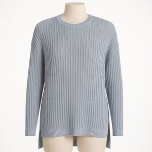 100% Cotton Mesh Oversized Sweater Blue Size XS‎ Knit Coquette Preppy Soft Girl